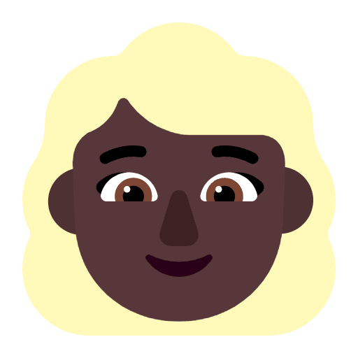 Woman Blonde Hair Flat Dark Emoji from Fluent Emoji Flat Set