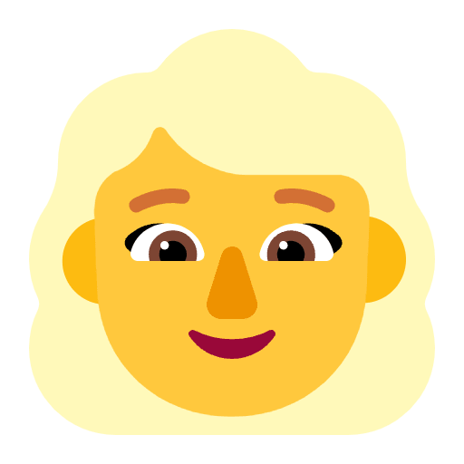 Woman Blonde Hair Flat Default Emoji from Fluent Emoji Flat Set
