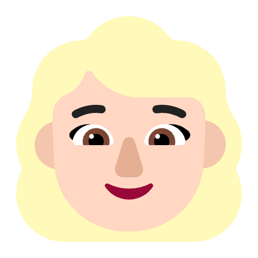 Woman Blonde Hair Flat Light Emoji from Fluent Emoji Flat Set