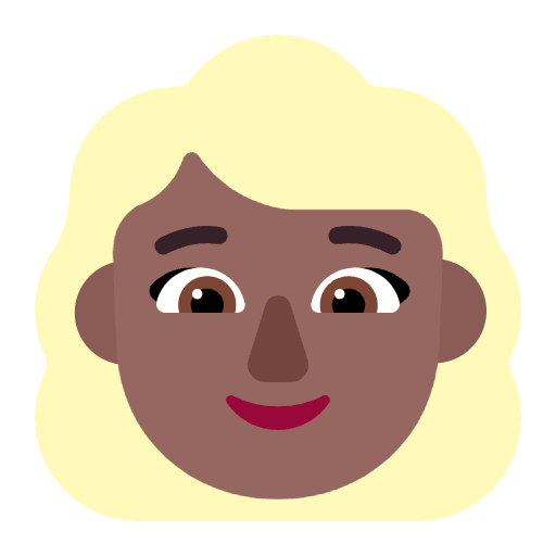 Woman Blonde Hair Flat Medium Dark Emoji from Fluent Emoji Flat Set