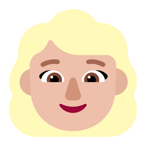 Woman Blonde Hair Flat Medium Light Emoji from Fluent Emoji Flat Set