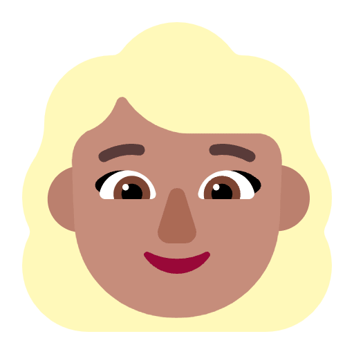Woman Blonde Hair Flat Medium Element from Fluent Emoji Flat Set