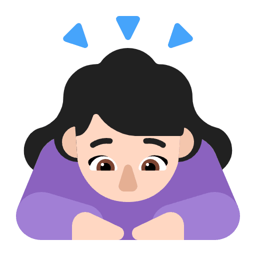 Woman Bowing Flat Light Element from Fluent Emoji Flat Set