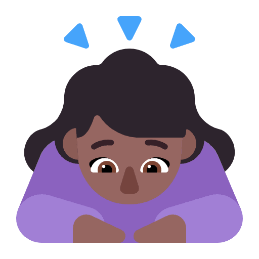 Woman Bowing Flat Medium Dark Emoji from Fluent Emoji Flat Set
