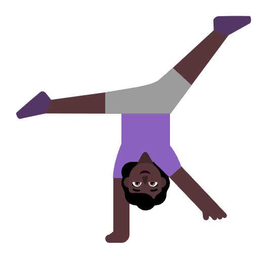 Woman Cartwheeling Flat Dark Emoji from Fluent Emoji Flat Set