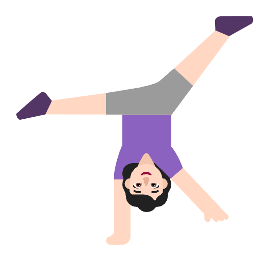 Woman Cartwheeling Flat Light Element from Fluent Emoji Flat Set