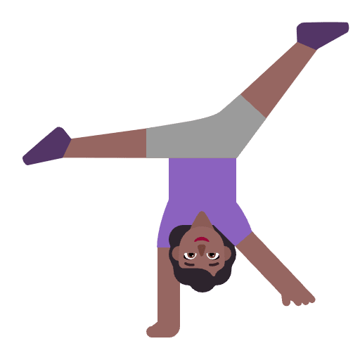 Woman Cartwheeling Flat Medium Dark Emoji from Fluent Emoji Flat Set