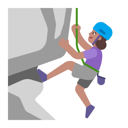 Woman Climbing Flat Medium Element from Fluent Emoji Flat Set