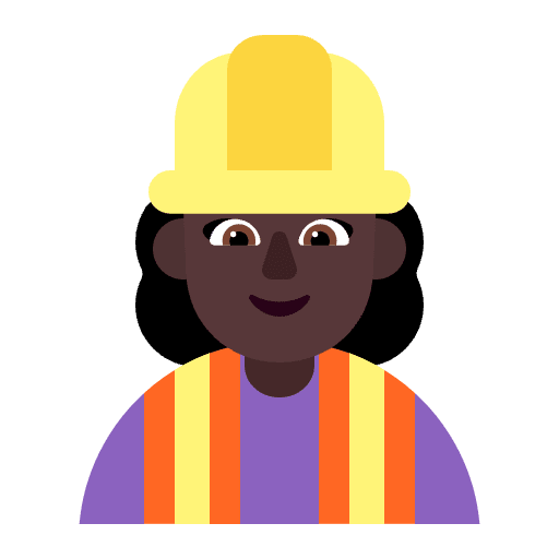 Woman Construction Worker Flat Dark Emoji from Fluent Emoji Flat Set