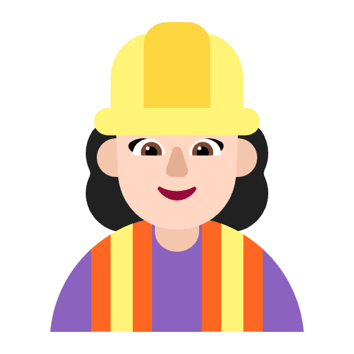 Woman Construction Worker Flat Light Emoji from Fluent Emoji Flat Set