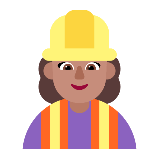 Woman Construction Worker Flat Medium Emoji from Fluent Emoji Flat Set