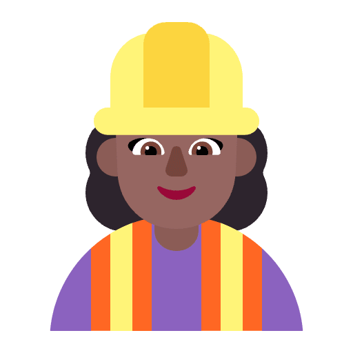 Woman Construction Worker Flat Medium Dark Element from Fluent Emoji Flat Set