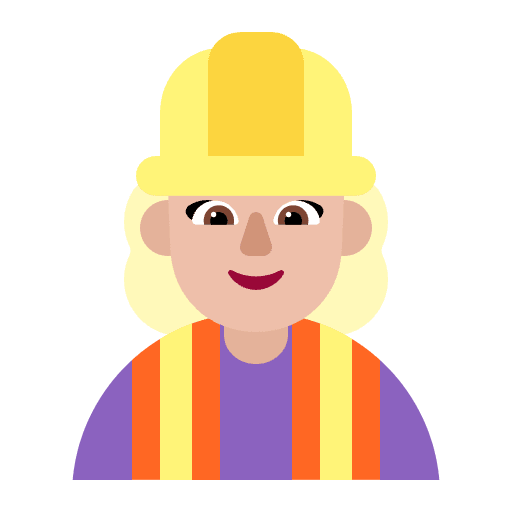 Woman Construction Worker Flat Medium Light Element from Fluent Emoji Flat Set