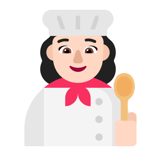 Woman Cook Flat Light Emoji from Fluent Emoji Flat Set