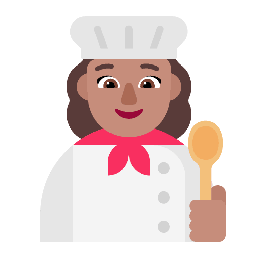 Woman Cook Flat Medium Emoji from Fluent Emoji Flat Set