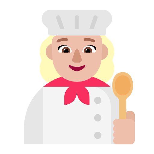 Woman Cook Flat Medium Light Emoji from Fluent Emoji Flat Set