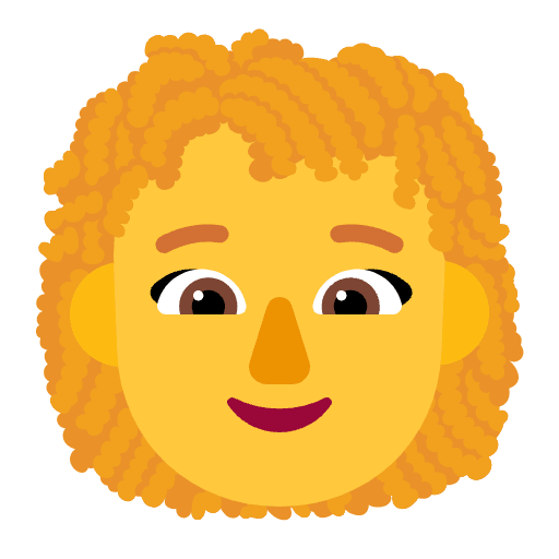 Woman Curly Hair Flat Default Emoji from Fluent Emoji Flat Set