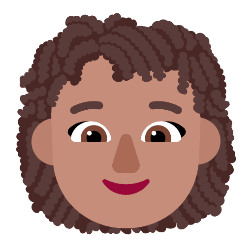 Woman Curly Hair Flat Medium Emoji from Fluent Emoji Flat Set