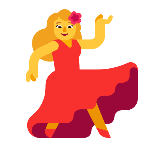 Woman Dancing Flat Default Emoji from Fluent Emoji Flat Set