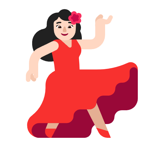 Woman Dancing Flat Light Emoji from Fluent Emoji Flat Set