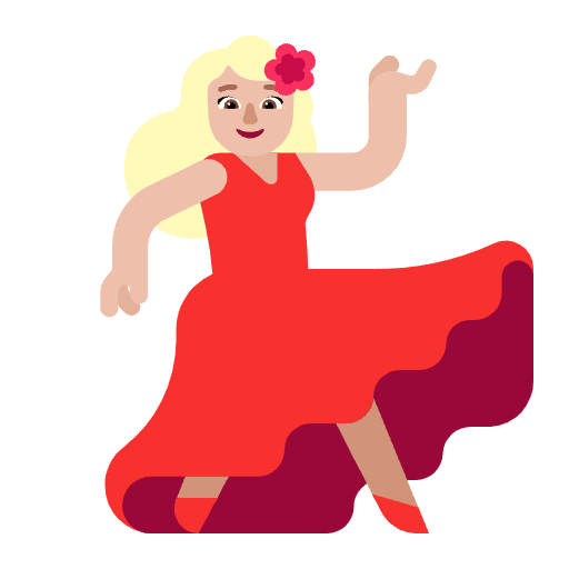 Woman Dancing Flat Medium Light Emoji from Fluent Emoji Flat Set