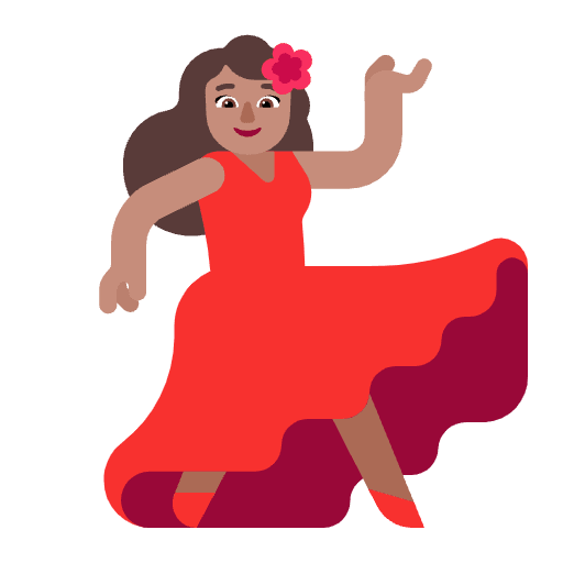 Woman Dancing Flat Medium Emoji from Fluent Emoji Flat Set