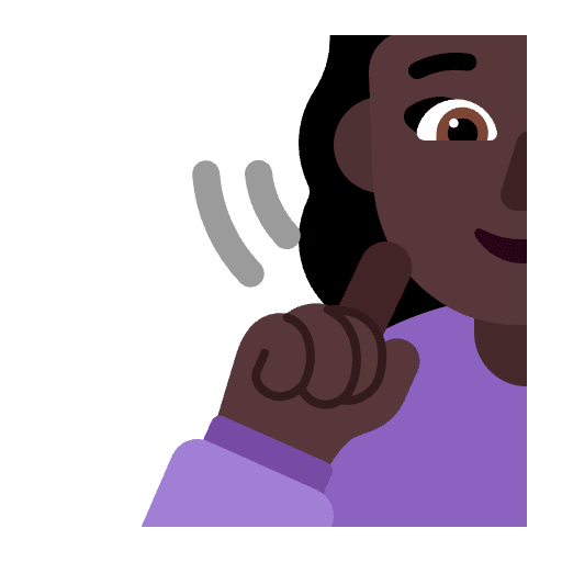 Woman Deaf Flat Dark Emoji from Fluent Emoji Flat Set