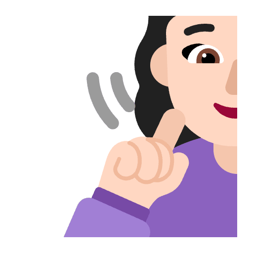 Woman Deaf Flat Light Emoji from Fluent Emoji Flat Set
