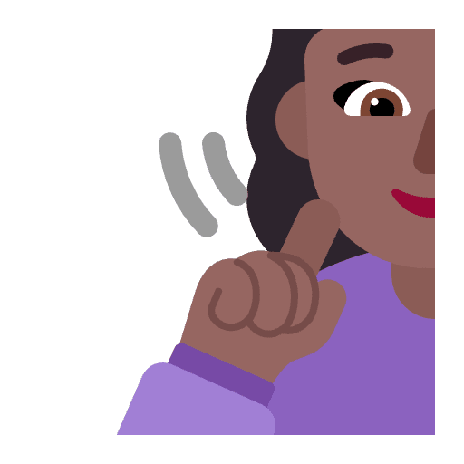 Woman Deaf Flat Medium Dark Emoji from Fluent Emoji Flat Set