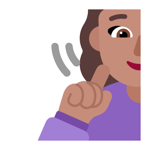 Woman Deaf Flat Medium Emoji from Fluent Emoji Flat Set