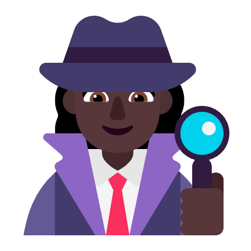Woman Detective Flat Dark Emoji from Fluent Emoji Flat Set