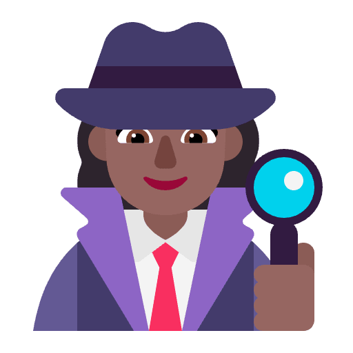 Woman Detective Flat Medium Dark Emoji from Fluent Emoji Flat Set