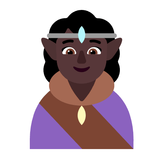 Woman Elf Flat Dark Emoji from Fluent Emoji Flat Set