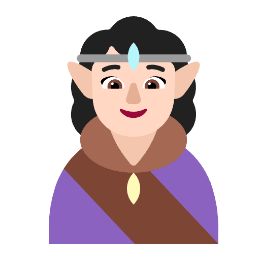 Woman Elf Flat Light Emoji from Fluent Emoji Flat Set