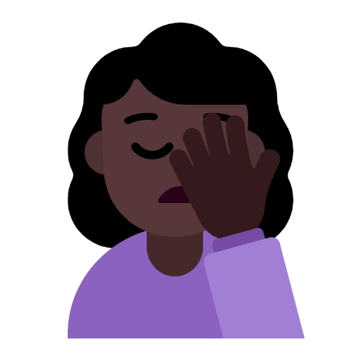 Woman Facepalming Flat Dark Emoji from Fluent Emoji Flat Set