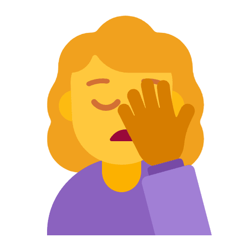 Woman Facepalming Flat Default Emoji from Fluent Emoji Flat Set