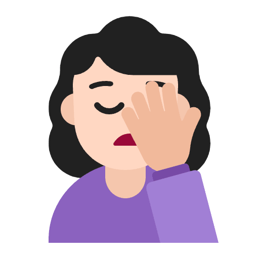 Woman Facepalming Flat Light Element from Fluent Emoji Flat Set