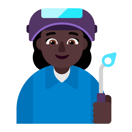 Woman Factory Worker Flat Dark Emoji from Fluent Emoji Flat Set
