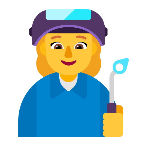 Woman Factory Worker Flat Default Emoji from Fluent Emoji Flat Set