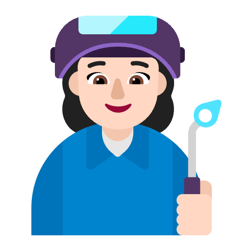 Woman Factory Worker Flat Light Emoji from Fluent Emoji Flat Set