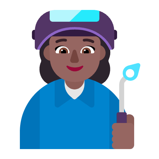Woman Factory Worker Flat Medium Dark Emoji from Fluent Emoji Flat Set