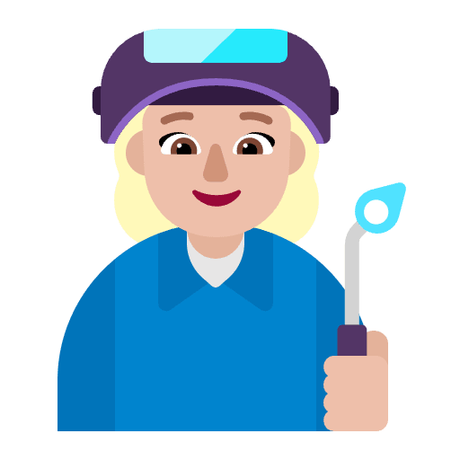 Woman Factory Worker Flat Medium Light Element from Fluent Emoji Flat Set