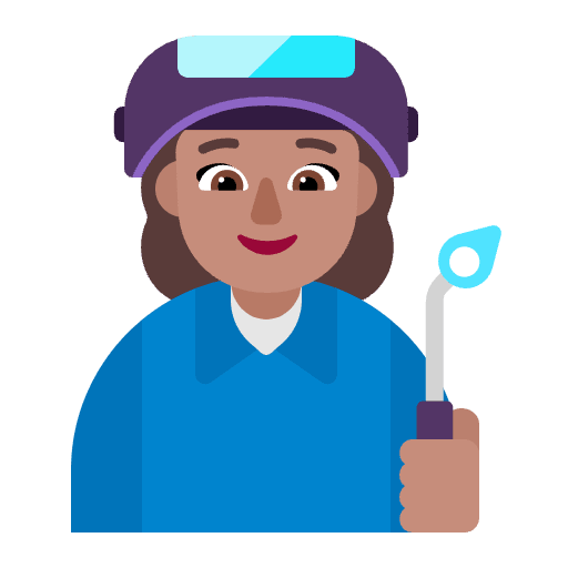 Woman Factory Worker Flat Medium Emoji from Fluent Emoji Flat Set