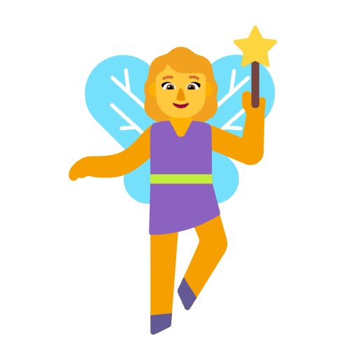 Woman Fairy Flat Default Emoji from Fluent Emoji Flat Set