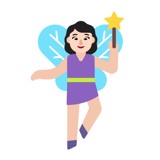 Woman Fairy Flat Light Emoji from Fluent Emoji Flat Set