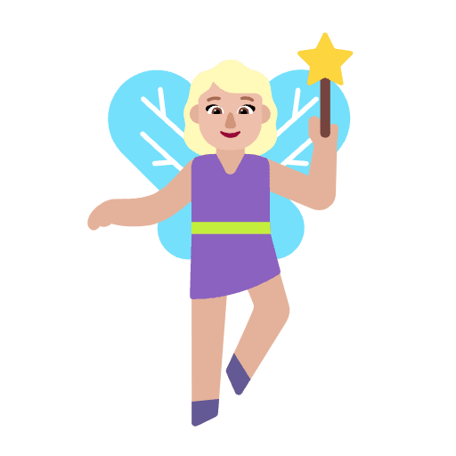 Woman Fairy Flat Medium Light Emoji from Fluent Emoji Flat Set