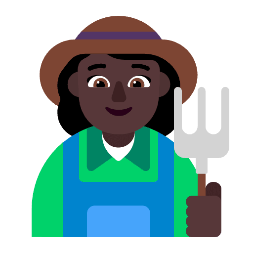 Woman Farmer Flat Dark Emoji from Fluent Emoji Flat Set