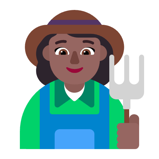 Woman Farmer Flat Medium Dark Emoji from Fluent Emoji Flat Set