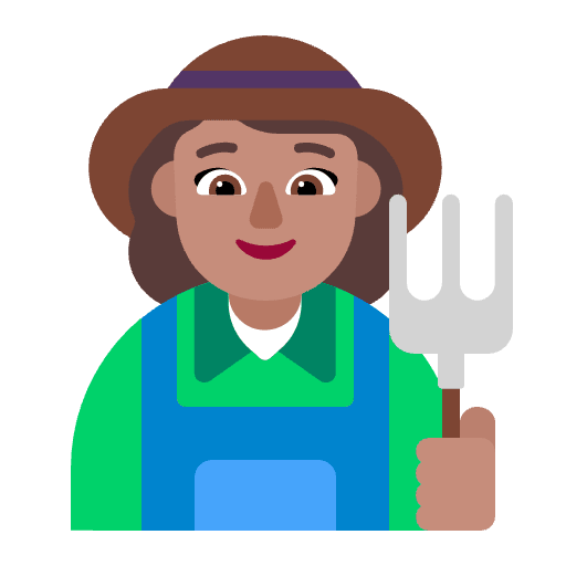 Woman Farmer Flat Medium Emoji from Fluent Emoji Flat Set