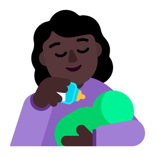 Woman Feeding Baby Flat Dark Emoji from Fluent Emoji Flat Set